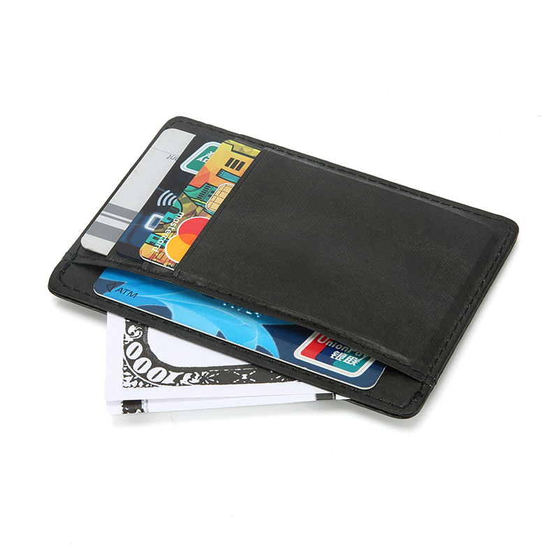 Minimalistische Portemonnee voor Mannen en Vrouwen RFID-voorvak Lederen Kaarthouder Portemonnee