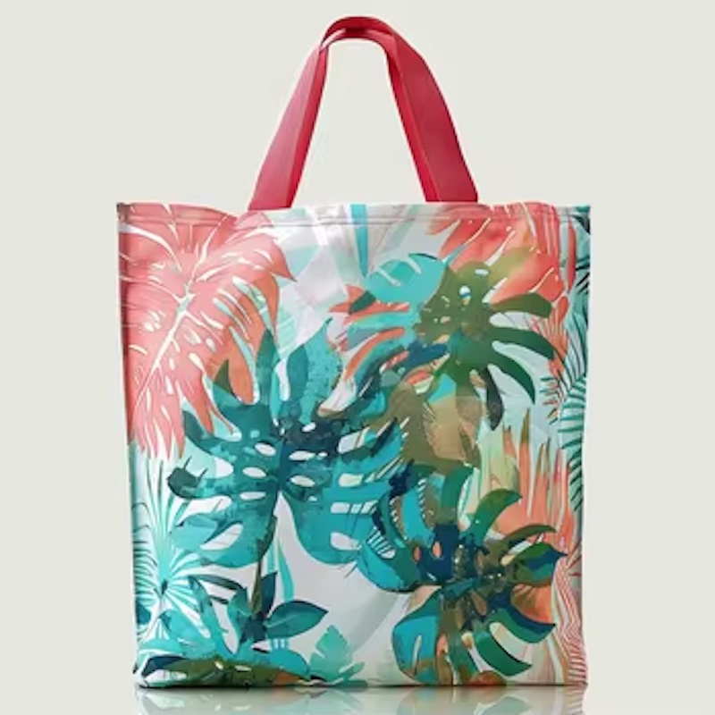 Modieuze, milieuvriendelijke, waterdichte DuPont™ Tyvek®-tas – gecoate strand- en boodschappentas in Hawaiiaanse stijl