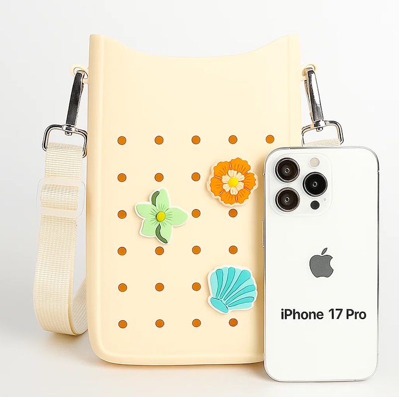 Meisjesschoudertas met snoeppatroon van siliconen voor iPhone 17, Pro, Pro Max - waterdicht, draagbaar schoudertasje voor alle seizoenen